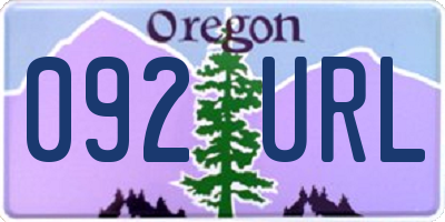 OR license plate 092URL