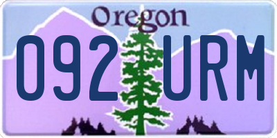 OR license plate 092URM