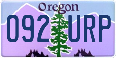 OR license plate 092URP