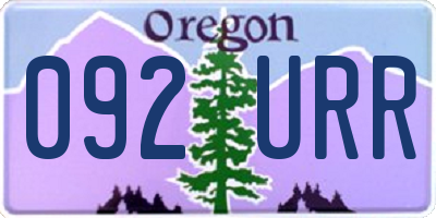 OR license plate 092URR