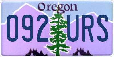 OR license plate 092URS