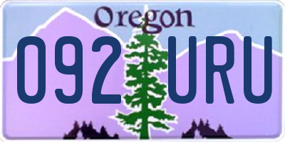OR license plate 092URU