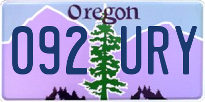 OR license plate 092URY