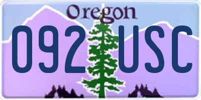 OR license plate 092USC