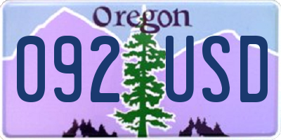 OR license plate 092USD