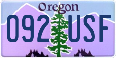 OR license plate 092USF