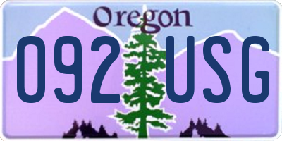 OR license plate 092USG