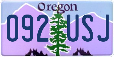 OR license plate 092USJ