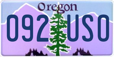 OR license plate 092USO
