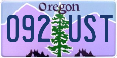 OR license plate 092UST