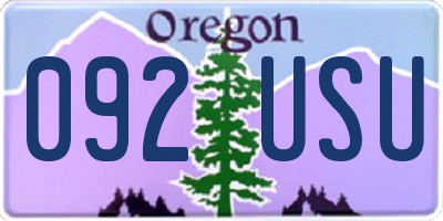 OR license plate 092USU