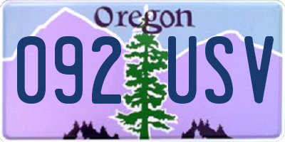 OR license plate 092USV