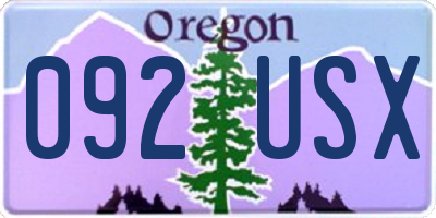 OR license plate 092USX