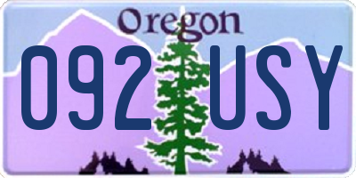 OR license plate 092USY