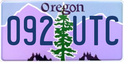 OR license plate 092UTC
