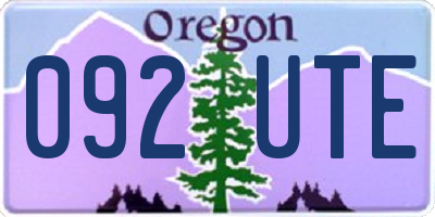 OR license plate 092UTE