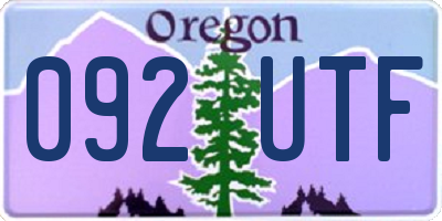 OR license plate 092UTF