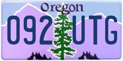 OR license plate 092UTG