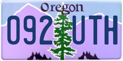 OR license plate 092UTH