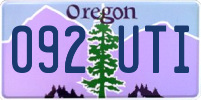 OR license plate 092UTI