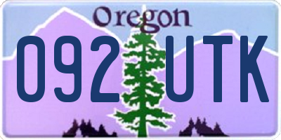 OR license plate 092UTK