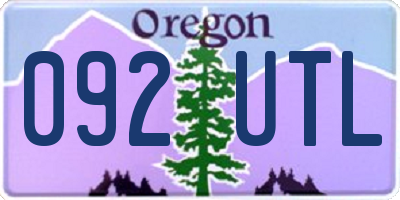 OR license plate 092UTL