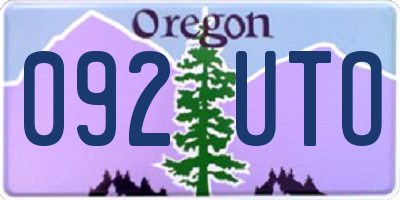 OR license plate 092UTO