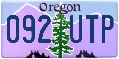 OR license plate 092UTP