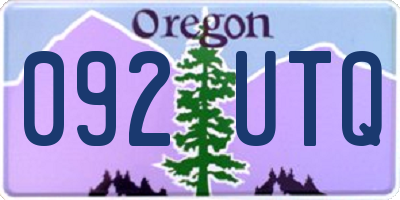 OR license plate 092UTQ
