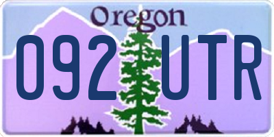 OR license plate 092UTR