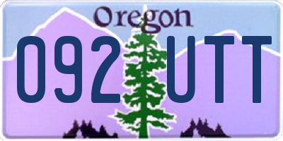 OR license plate 092UTT