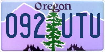 OR license plate 092UTU
