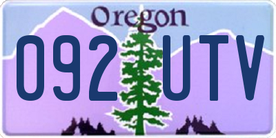 OR license plate 092UTV