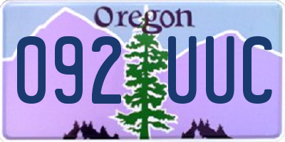 OR license plate 092UUC