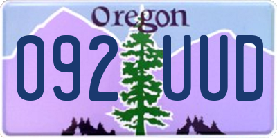 OR license plate 092UUD