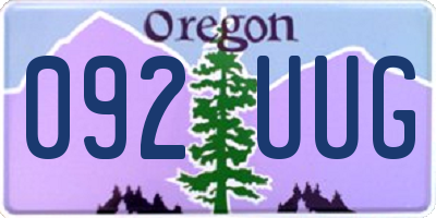 OR license plate 092UUG