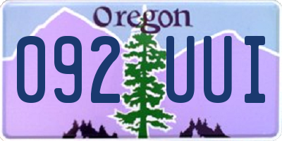 OR license plate 092UUI