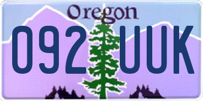 OR license plate 092UUK