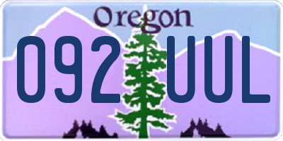 OR license plate 092UUL