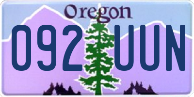 OR license plate 092UUN