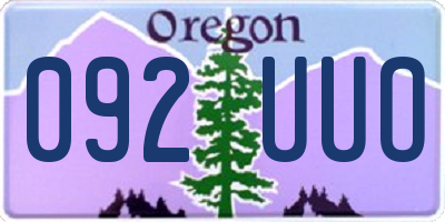 OR license plate 092UUO