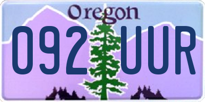 OR license plate 092UUR
