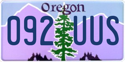 OR license plate 092UUS