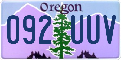 OR license plate 092UUV