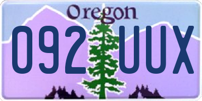 OR license plate 092UUX
