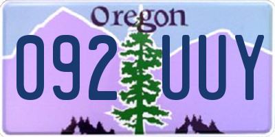 OR license plate 092UUY