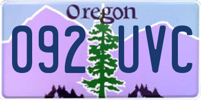 OR license plate 092UVC
