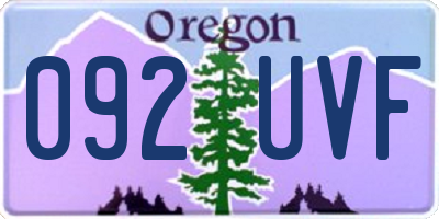 OR license plate 092UVF