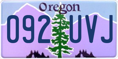 OR license plate 092UVJ