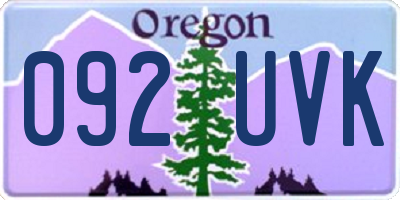 OR license plate 092UVK